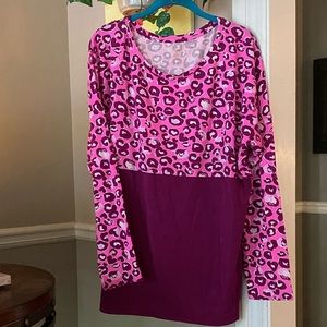 PRICE DROP Lilly Pulitzer Finn Top in Pink Leopard/Burgandy, size XXL,EUC